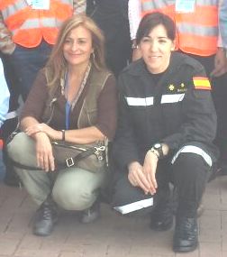 La Prof.ª María Paz García-Vera y la Cte. María Pilar Bardera en el Ejercicio Gamma Daimiel 2015